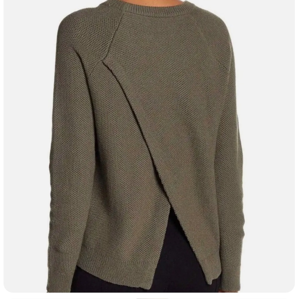 Madewell Province Sweater Olive Green Cross Open Back